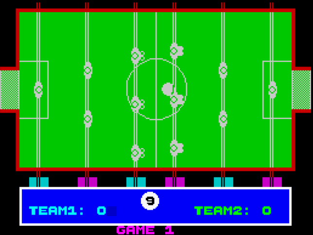 Table Football - ZX Spectrum game screenshot (1987) by Alligata
